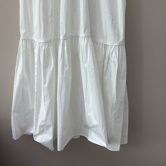 New STAUD Demi Dress White Tiered Maxi Cotton 3/4 Sleeves Size S - Picture 3 of 16